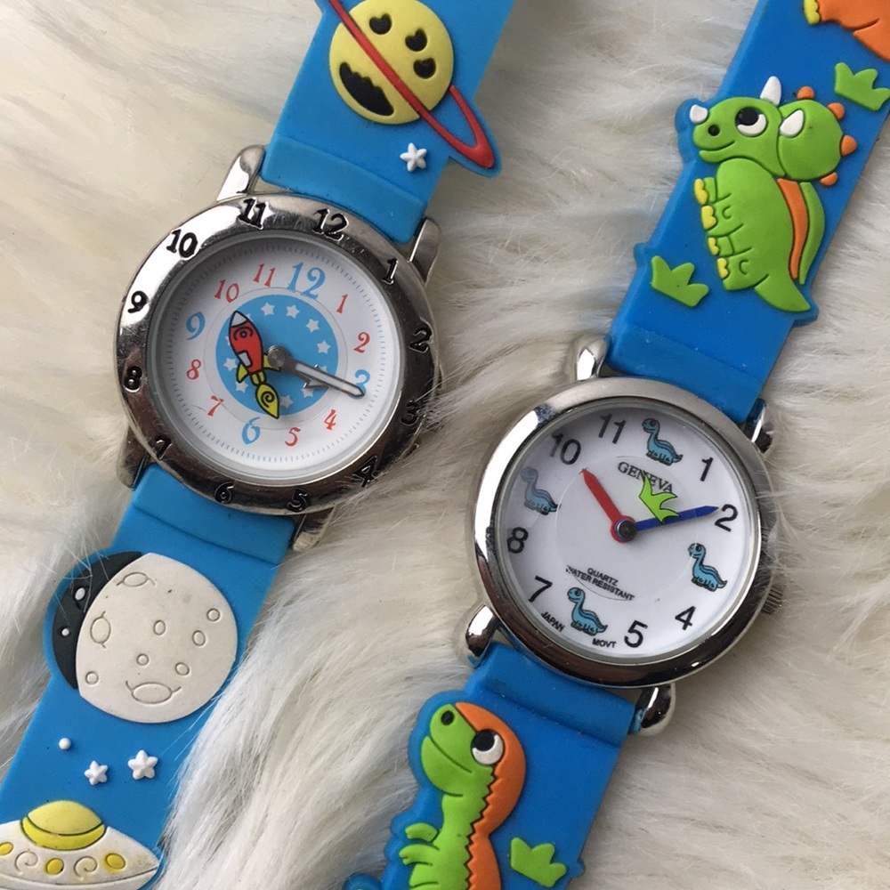 Boys kids space dinosaur wrist watch pack of two